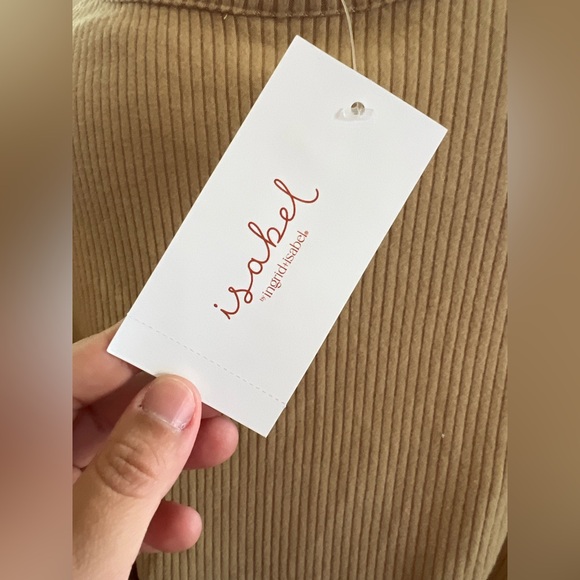 Ingrid & Isabel Tan Ribbed Crop Top - Picture 4 of 4